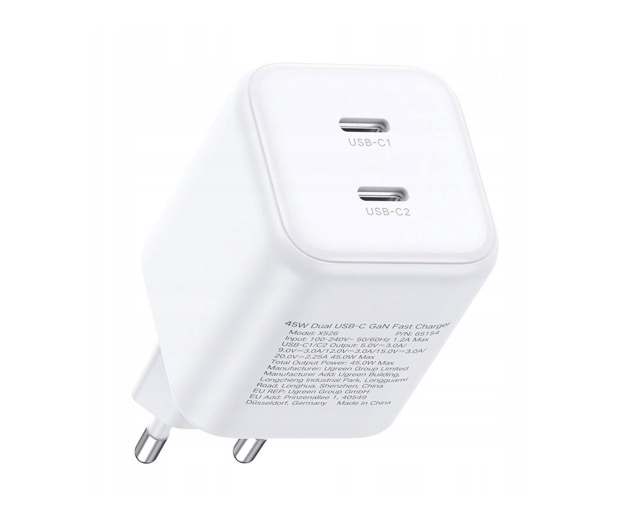 UGREEN Ładowarka sieciowa X526 45W GaN 2x USB-C biała - 1488939 - zdjęcie